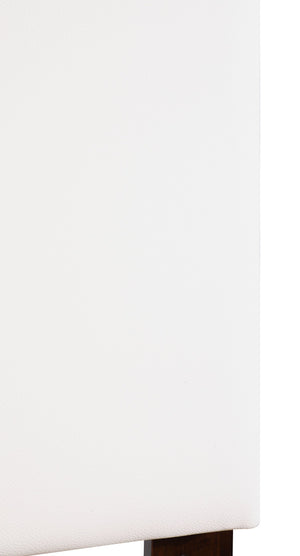 English Elm Nova Faux Leather Panel Headboard Sleek Upholstered Twin Bed Frame for Modern Bedroom White B078112022