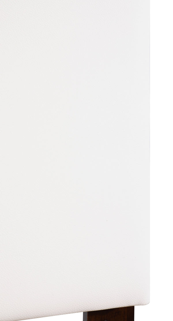 English Elm Nova Faux Leather Panel Headboard Sleek Upholstered Twin Bed Frame for Modern Bedroom White B078112022