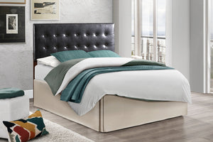 English Elm Super Nova Faux Leather Button Tufted Queen Headboard Elegant Tall Panel Bedroom B078112033