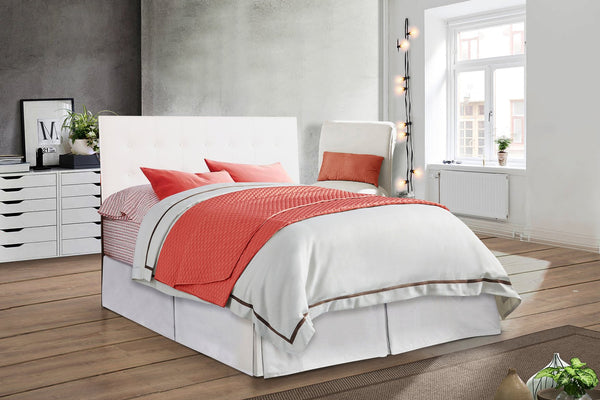 English Elm Super Nova G0129-QHB Upholstered Queen Headboard with Adjustable 41–53" Height, Button Tufted Finish White 25 L x 62 W x 3 H B078112037