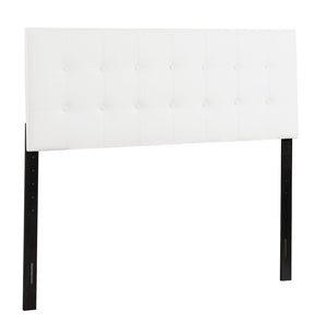 English Elm Stylish Upholstered Adjustable Headboard with Slim Profile for Modern Bedroom Decor White B078112035