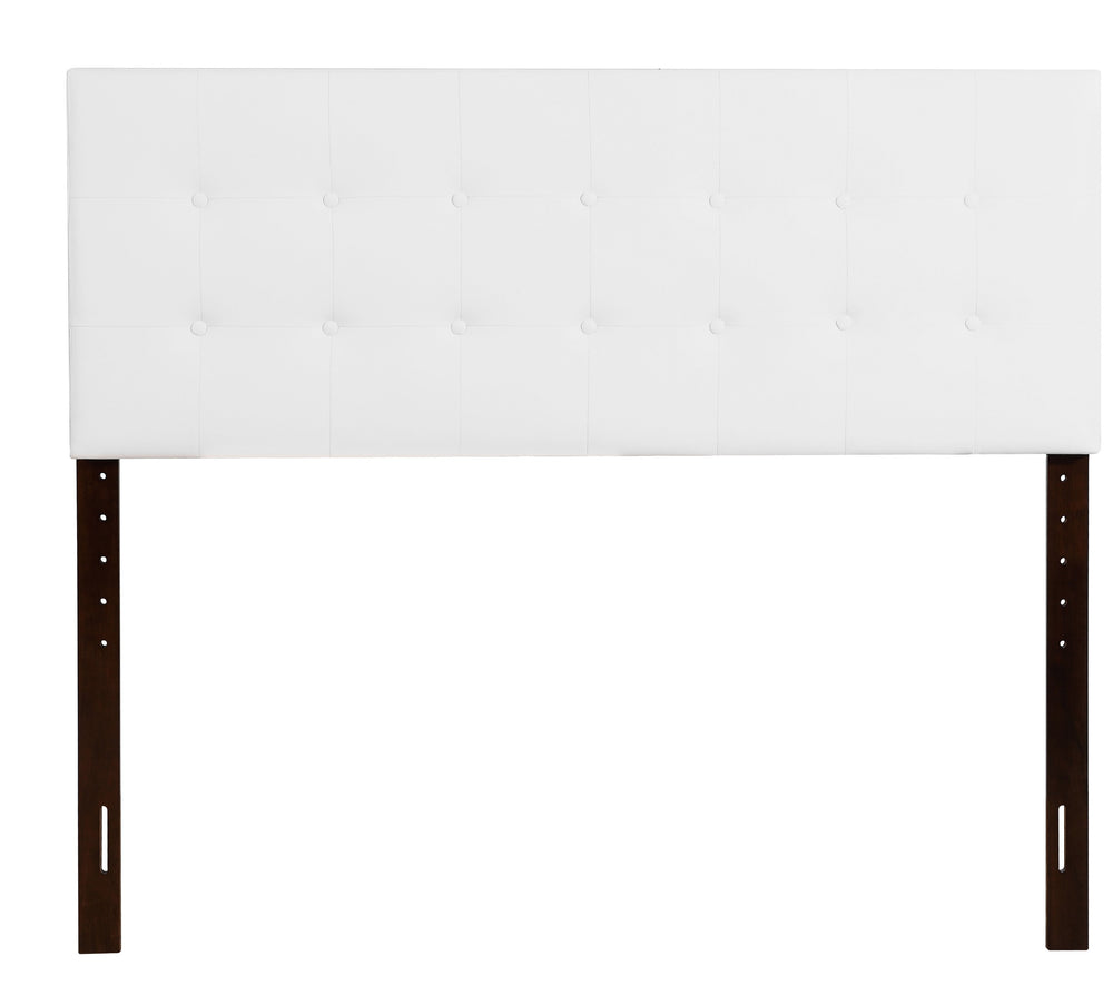 English Elm Super Nova G0129-QHB Upholstered Queen Headboard with Adjustable 41–53" Height, Button Tufted Finish White 25 L x 62 W x 3 H B078112037