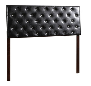 English Elm Super Nova G0129-QHB Upholstered Queen Headboard with Adjustable 41–53" Height, Button Tufted Finish Black 25 L x 62 W x 3 H B078112045