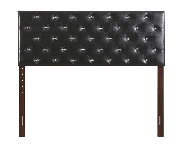 English Elm Super Nova G0129-QHB Upholstered Queen Headboard with Adjustable 41–53" Height, Button Tufted Finish Black 25 L x 62 W x 3 H B078112045