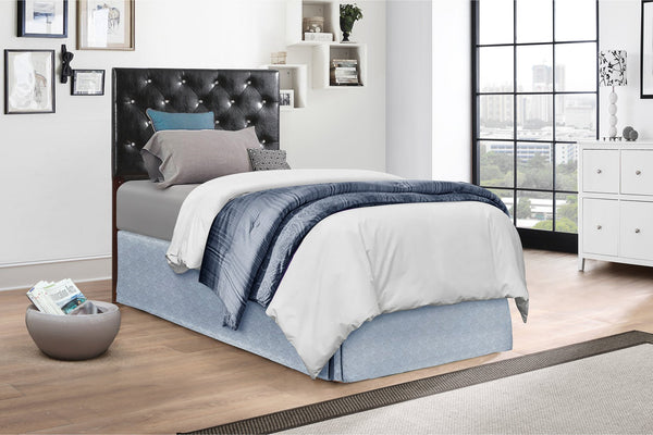 English Elm Stylish Adjustable Height Twin Headboard Neutral Upholstered Panel for Modern Bedroom Black B078112046
