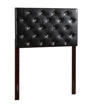 English Elm Stylish Adjustable Height Twin Headboard Neutral Upholstered Panel for Modern Bedroom Black B078112046