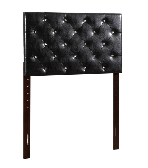 English Elm Stylish Adjustable Height Twin Headboard Neutral Upholstered Panel for Modern Bedroom Black B078112046