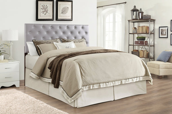 English Elm Cheerful Upholstered Panel Headboard Adjustable Height for Twin or Full Bed Frames Light Grey B078112051