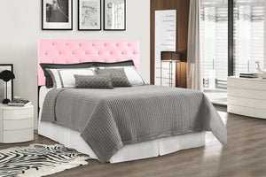 English Elm Cheerful Upholstered Panel Headboard Adjustable Height for Twin or Full Bed Frames Pink B078112055