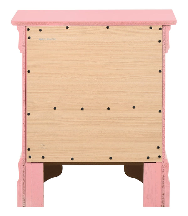 English Elm Charming Croc-Textured Nightstand with Spacious Drawer, Contemporary Particle Board Build, 25"H x 27"W x 16"D Pink 30 L x 25 W x 20 H B078107843