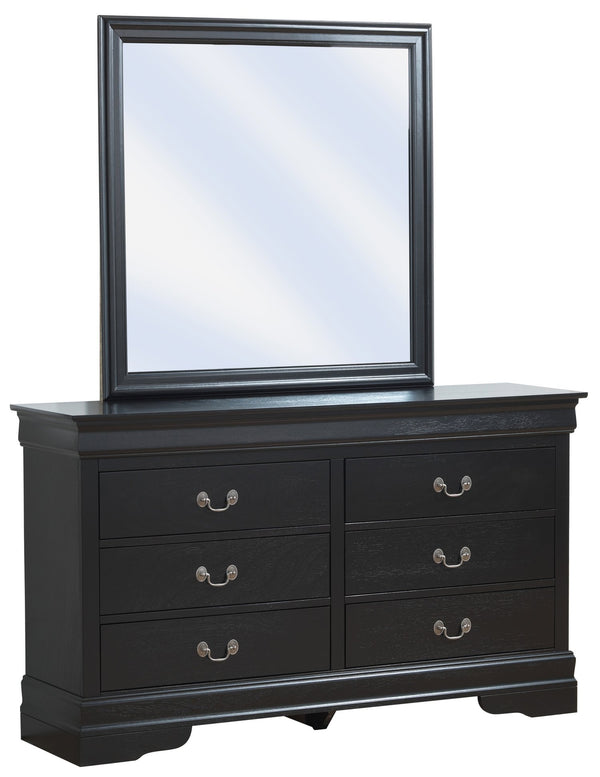 English Elm Elegant Traditional Black Dresser — 6-Drawer Spacious Storage, Durable MDF/Pine Build, Sleek No-Assembly Finish B078107848