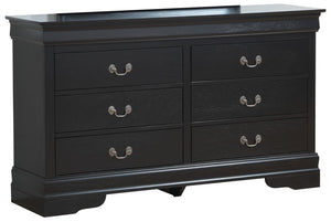 English Elm Elegant Traditional Black Dresser — 6-Drawer Spacious Storage, Durable MDF/Pine Build, Sleek No-Assembly Finish B078107848