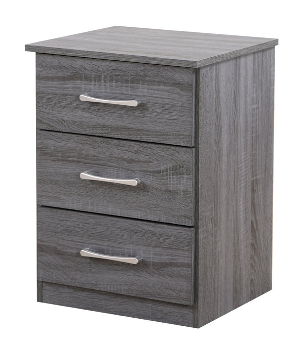 English Elm Chic Modern Nightstand with Space-Saving Design, Easy Assembly, Durable Particle Board, Sleek Contemporary Look Gray 6.5 L x 17.91 W x 25.98 H B078112067