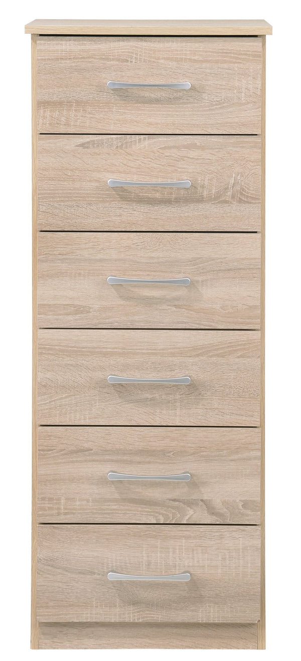English Elm Boston Lingerie Chest with Rich Sandle Wood Finish, 46"H Vertical Storage, Smooth Roller Drawers Natural 48 L x 19 W x 7 H B078107861