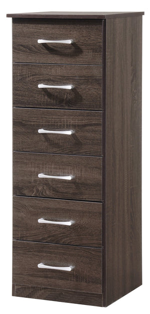 English Elm Boston Lingerie Chest with Rich Sandle Wood Finish, 46"H Vertical Storage, Smooth Roller Drawers Brown 48 L x 19 W x 7 H B078107862