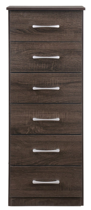 English Elm Boston Lingerie Chest with Rich Sandle Wood Finish, 46"H Vertical Storage, Smooth Roller Drawers Brown 48 L x 19 W x 7 H B078107862