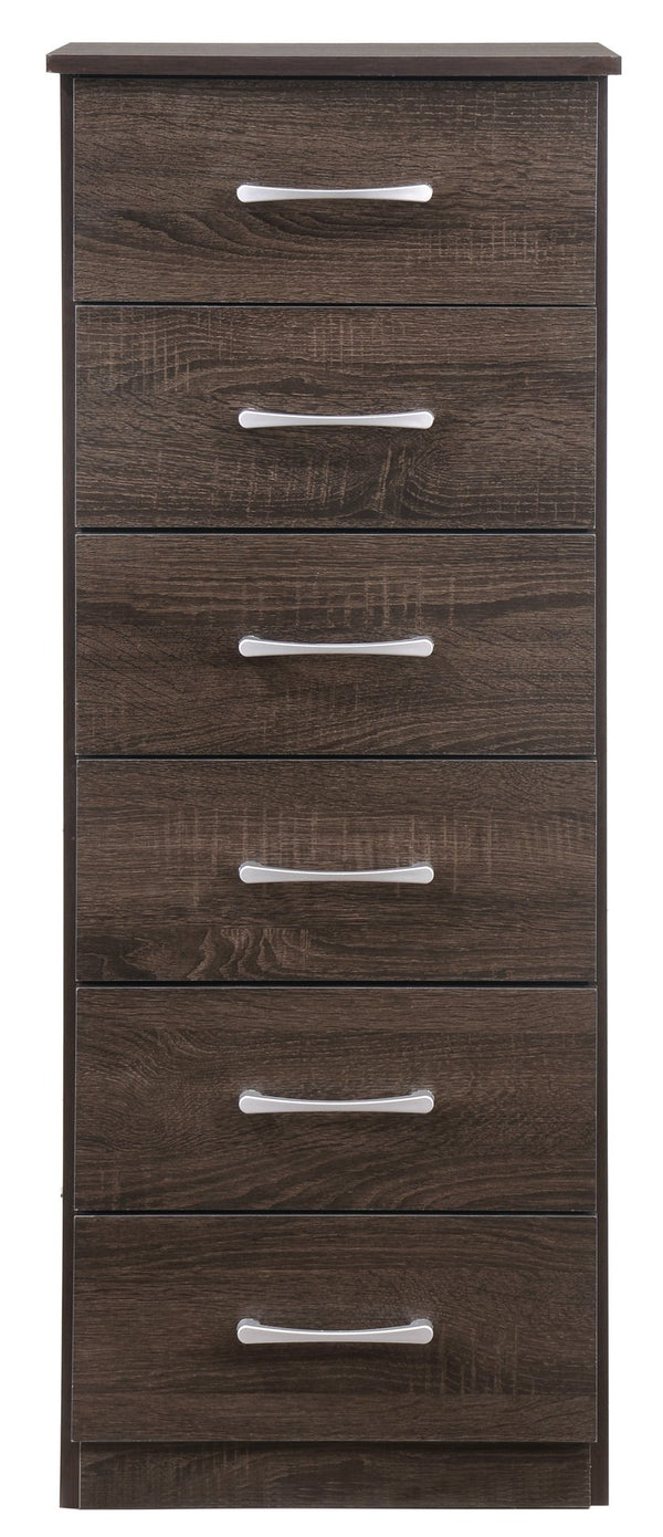 English Elm Boston Lingerie Chest with Rich Sandle Wood Finish, 46"H Vertical Storage, Smooth Roller Drawers Brown 48 L x 19 W x 7 H B078107862