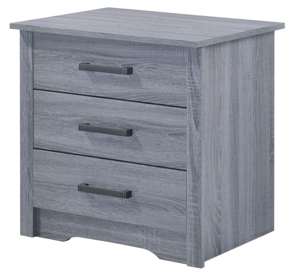 English Elm Contemporary Gray Nightstand with 2 Drawers, 23"H x 22"W x 18"D, Sleek Durable Particleboard Accent Table, Easy Assembly B078107863