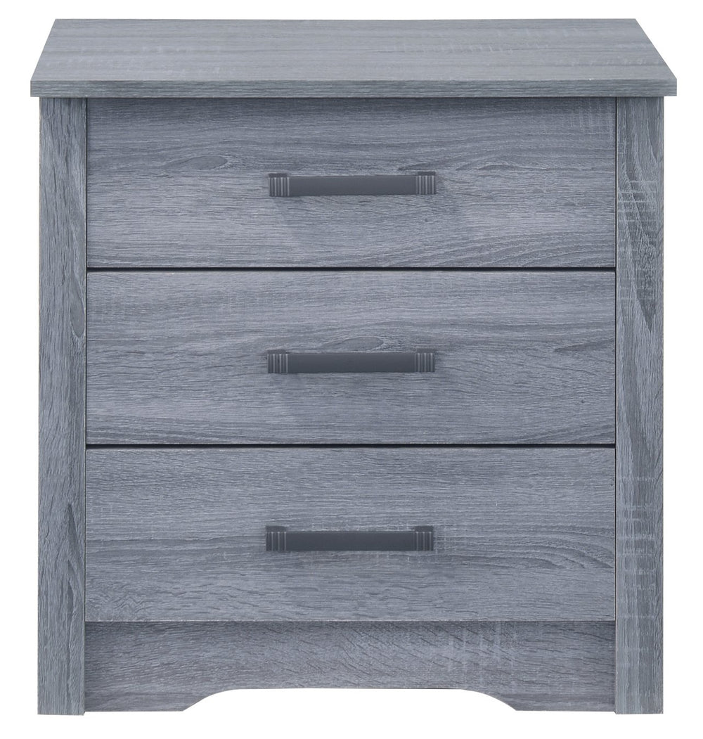 English Elm Contemporary Gray Nightstand with 2 Drawers, 23"H x 22"W x 18"D, Sleek Durable Particleboard Accent Table, Easy Assembly B078107863