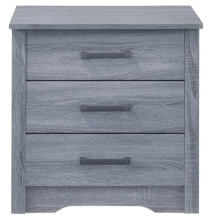 English Elm Contemporary Gray Nightstand with 2 Drawers, 23"H x 22"W x 18"D, Sleek Durable Particleboard Accent Table, Easy Assembly B078107863