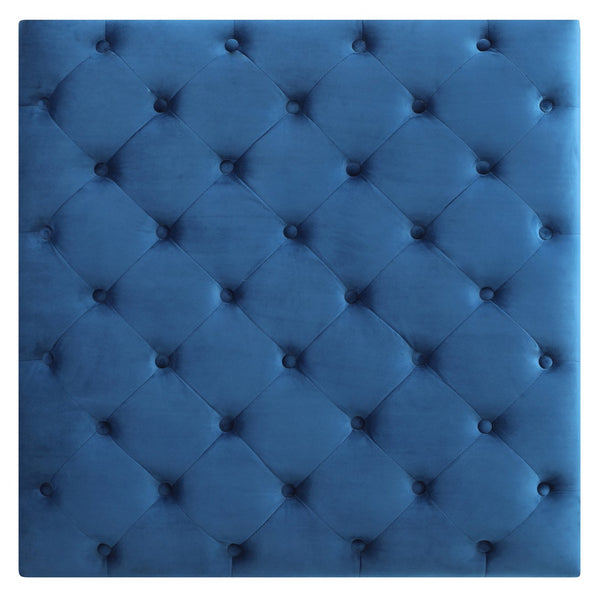 English Elm Comfortable Velvet Navy Blue Ottoman Seating for Two 19"H x 35"W x 35"D Classic No-Assembly Elegance B078107872