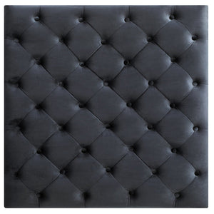 English Elm Elegant Velvet Seating Ottoman with Spacious Cozy Seat, Timeless Design, Easy-Care Luxury for Homes Black 14 L x 36 W x 36 H B078107874