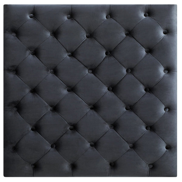 English Elm Elegant Velvet Seating Ottoman with Spacious Cozy Seat, Timeless Design, Easy-Care Luxury for Homes Black 14 L x 36 W x 36 H B078107874