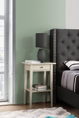 English Elm Sleek Beige Nightstand – Modern Design, Space-Saving Solution For Small Bedrooms & Easy Assembly B078112077-GIGA