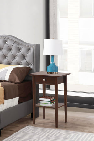 English Elm Sleek Cappuccino Nightstand with Beige Particle Board, 28"H x 18"W x 14"D, Sturdy Storage & Chic Finish B078112080