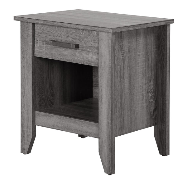 English Elm Modern Gray Bedside Table Sleek Storage Nightstand 24"H x 21"W x 18"D, Easy Assembly, Chic Finish B078112081