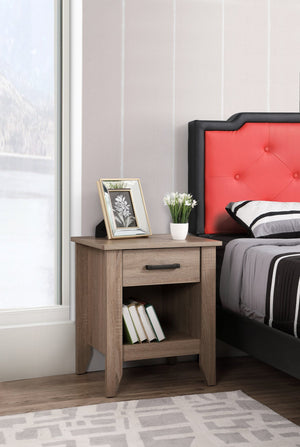 English Elm Charming Sandle Wood Nightstand: Modern Design With Storage For A Stylish Bedroom Upgrade B078112082