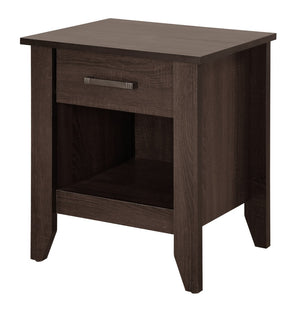 English Elm Sleek Nightstand In Rich Wenge Finish - Modern Design, Compact Storage For Small Spaces & Easy Maintenance B078112083-GIGA