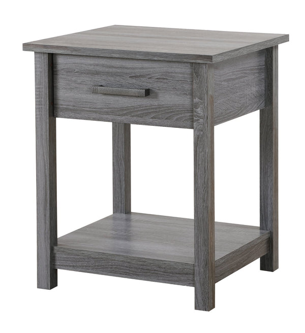 English Elm Chic Modern Nightstand with Space-Saving Design, Easy Assembly, Durable Particle Board, Sleek Contemporary Look Gray 5.51 L x 20.67 W x 25.39 H B078112084