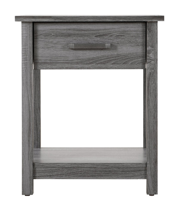 English Elm Chic Modern Nightstand with Space-Saving Design, Easy Assembly, Durable Particle Board, Sleek Contemporary Look Gray 5.51 L x 20.67 W x 25.39 H B078112084