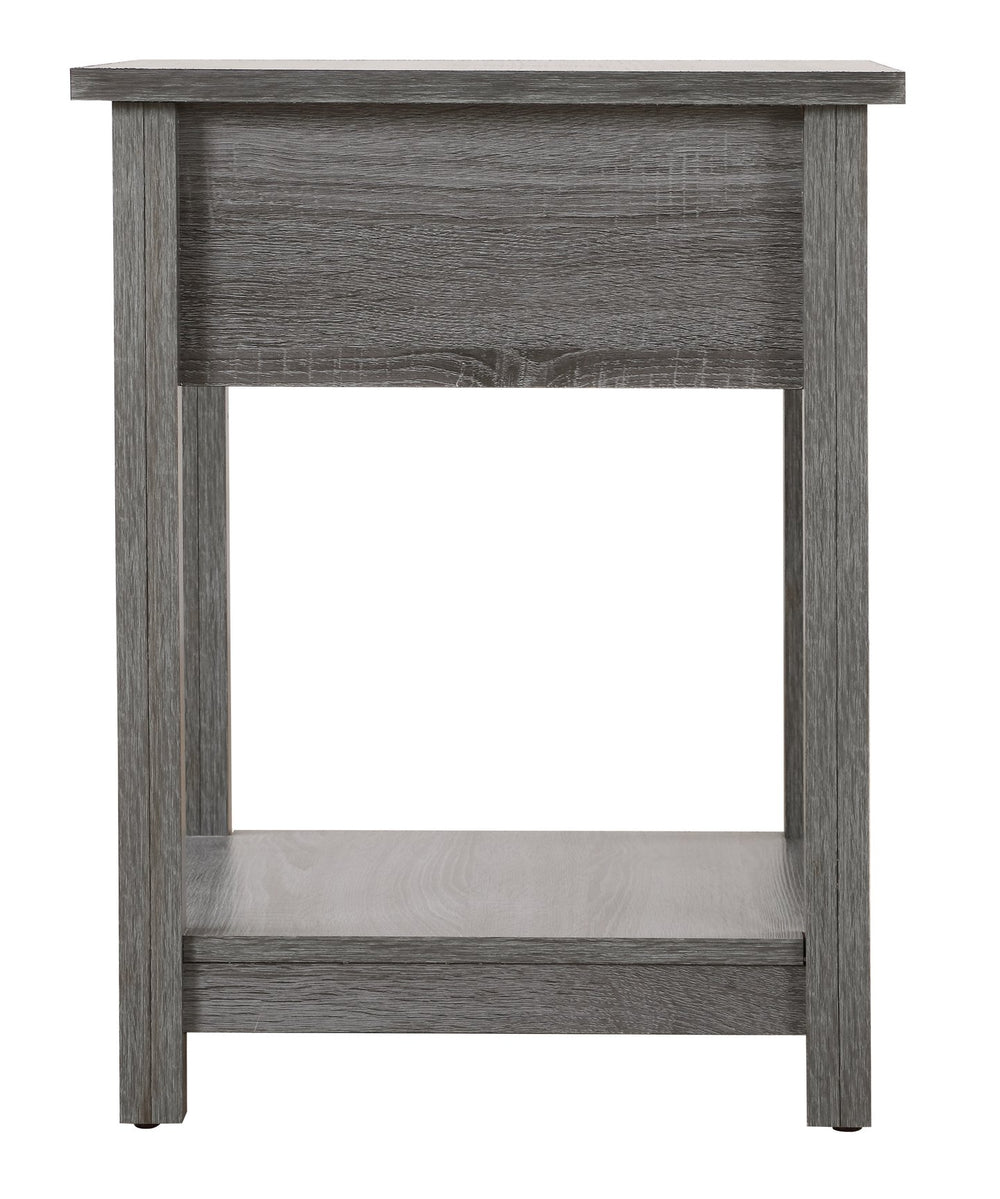 English Elm Chic Modern Nightstand with Space-Saving Design, Easy Assembly, Durable Particle Board, Sleek Contemporary Look Gray 5.51 L x 20.67 W x 25.39 H B078112084