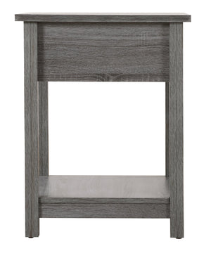 English Elm Chic Modern Nightstand with Space-Saving Design, Easy Assembly, Durable Particle Board, Sleek Contemporary Look Gray 5.51 L x 20.67 W x 25.39 H B078112084