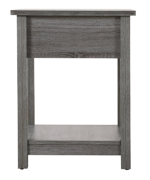 English Elm Chic Modern Nightstand with Space-Saving Design, Easy Assembly, Durable Particle Board, Sleek Contemporary Look Gray 5.51 L x 20.67 W x 25.39 H B078112084