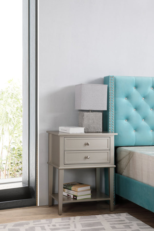 English Elm Stylish Oak Nightstand with 28"H x 18"W x 14"D Durable Particle Board Build and Warm Wood Finish Appeal Champagne 15.16 L x 17.52 W x 24.02 H B078112088