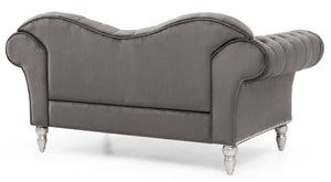 English Elm Cozy Velvet Dark Gray Loveseat with Rounded Arms, 37"H x 75"W x 25" Deep Seat — Classic Comfort B078S00018