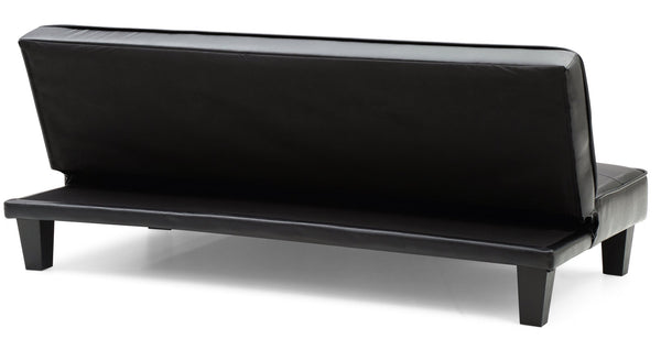 English Elm Alan Adjustable G110-S Sofa Bed with Button Tufted Headboard, PU Upholstery, Height 41"-53" Black 39 L x 67 W x 7 H B078107958