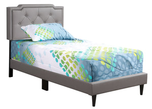 English Elm Casual Tufted Light Gray Twin Bed with Adjustable Headboard, Space-Saving 47"H x 42"W x 81"D B078112119