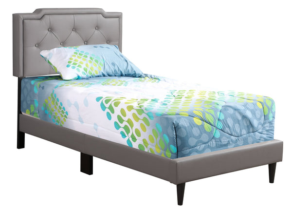 English Elm Casual Tufted Light Gray Twin Bed with Adjustable Headboard, Space-Saving 47"H x 42"W x 81"D B078112119