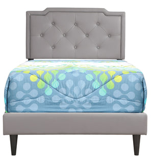 English Elm Casual Tufted Light Gray Twin Bed with Adjustable Headboard, Space-Saving 47"H x 42"W x 81"D B078112119