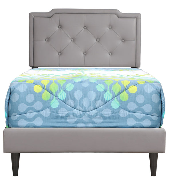 English Elm Casual Tufted Light Gray Twin Bed with Adjustable Headboard, Space-Saving 47"H x 42"W x 81"D B078112119