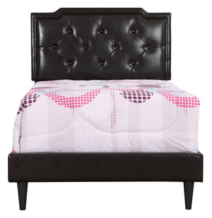 English Elm Elegant Twin Bed with Sturdy PU Frame, Cappuccino Finish, Easy Assembly, Compact 47"H x 42"W x 81"D Beige 5.5 L x 22.5 W x 45 H B078112123