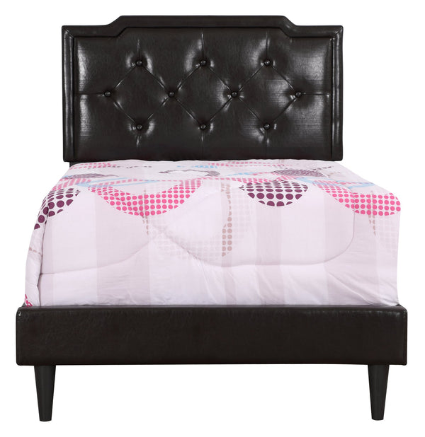 English Elm Elegant Twin Bed with Sturdy PU Frame, Cappuccino Finish, Easy Assembly, Compact 47"H x 42"W x 81"D Beige 5.5 L x 22.5 W x 45 H B078112123