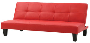 English Elm Versatile Red PU Sofa Bed — Contemporary 2-Seater Convertible, Vibrant Easy-Assembly Comfort for Small Spaces B078107962