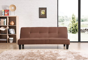 English Elm Alan Adjustable G110-S Sofa Bed with Button Tufted Headboard, PU Upholstery, Height 41"-53" Chocolate 39 L x 67 W x 7 H B078107963