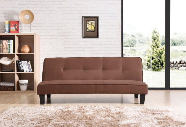 English Elm Alan Adjustable G110-S Sofa Bed with Button Tufted Headboard, PU Upholstery, Height 41"-53" Chocolate 39 L x 67 W x 7 H B078107963