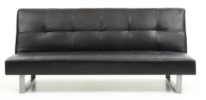 English Elm Chroma Faux Leather Convertible Sleeper Sofa with Metal Legs for Studio Living B078107965